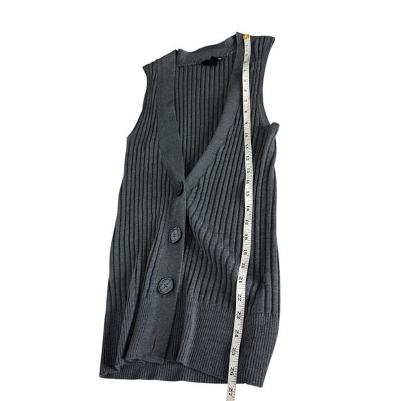 H&M Y2K Wool Blend Knit Button Front Vest Sleeveless Cardigan Womens Medium Gray - Picture 5 of 8